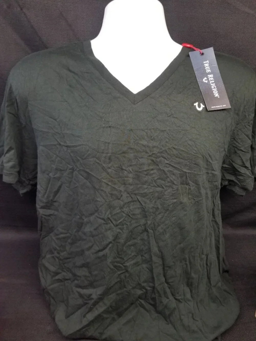 True Religion Men's Essentials V-Neck T-Shirt Black Size XL NEW WITH TAGS!